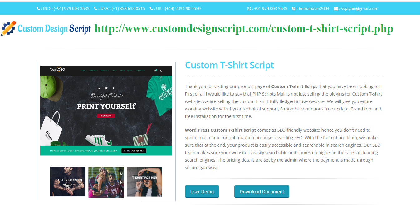Custom t-shirt design software - Online custom t-shirt design script