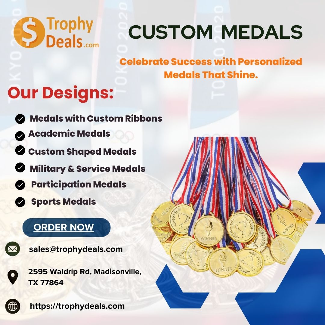 Recognize Achievement with Custom Medals from Trophy Deals