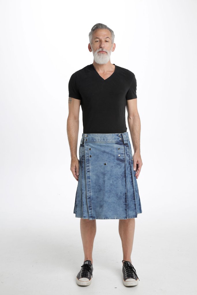 Buy Denim Kilt with Stylish Pockets for Rough & Tough Style | Fashion Kilt™