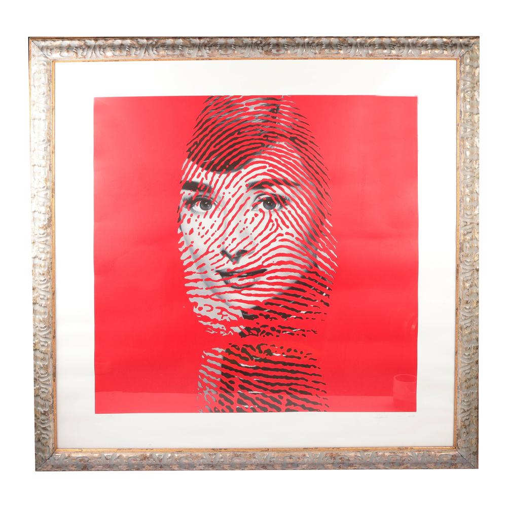 Audrey Hepburn Fingerprint Portrait Pop Art by Zou Cao – Iconic Contemporary Artwork with Art Basel Provenance