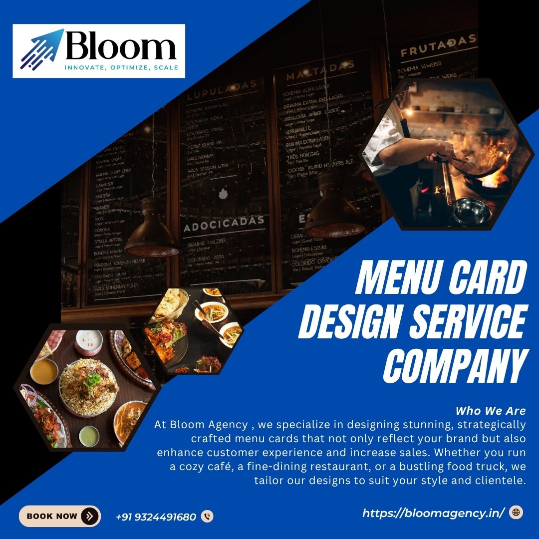 The Art of Flavor Meets Design: Restaurant Branding, Menu Cards & Company Profiles by Bloom Agency