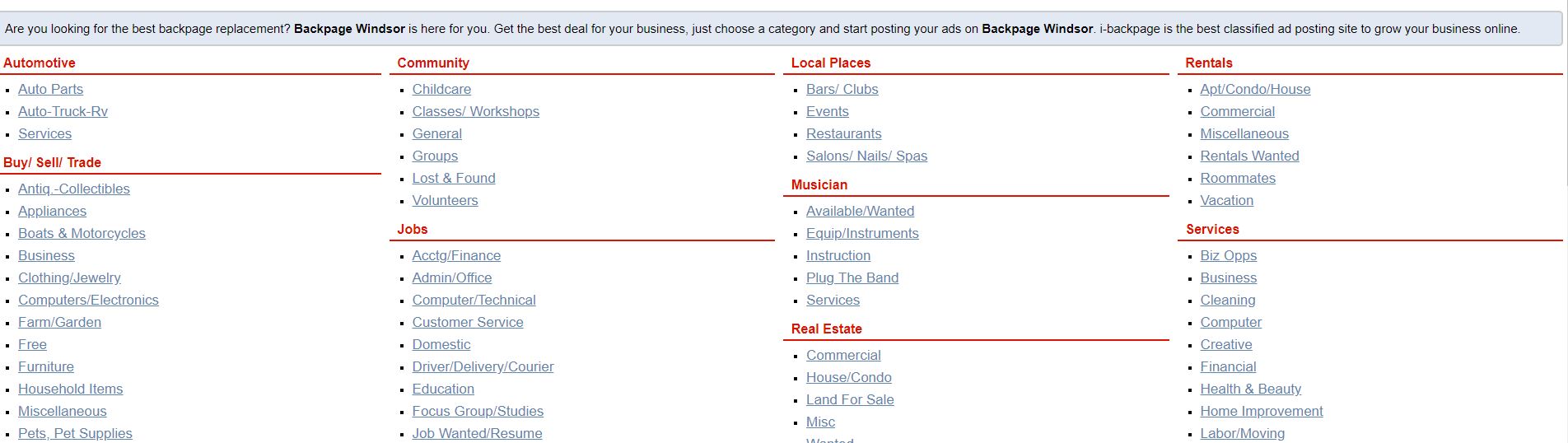 iBackpage Windsor : Best Classified Site