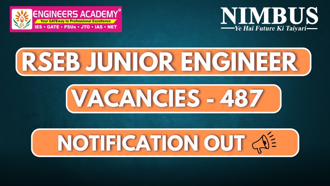 RSEB JE 2024 Recruitment Notification: with Complete Guidace