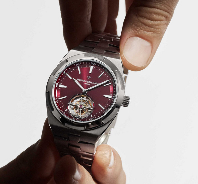 Vacheron Constantin Overseas Tourbillon Deep Red Dial Watch