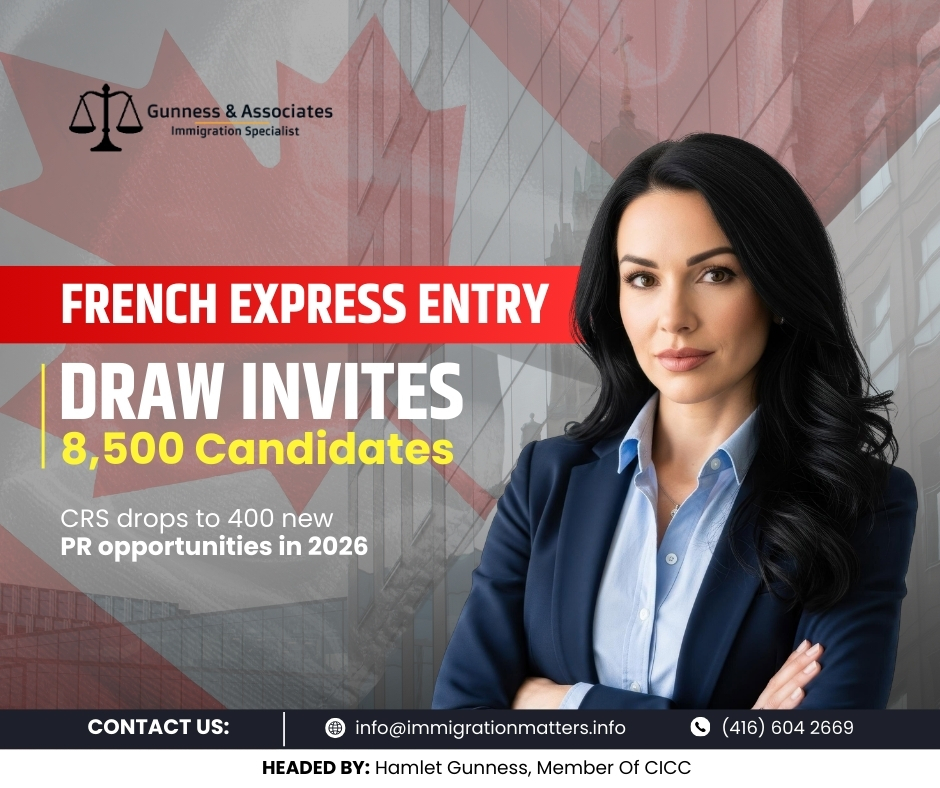 French Express Entry Draw Invites 8,500 Candidates with CRS 400 – New PR Opportunities in 2026