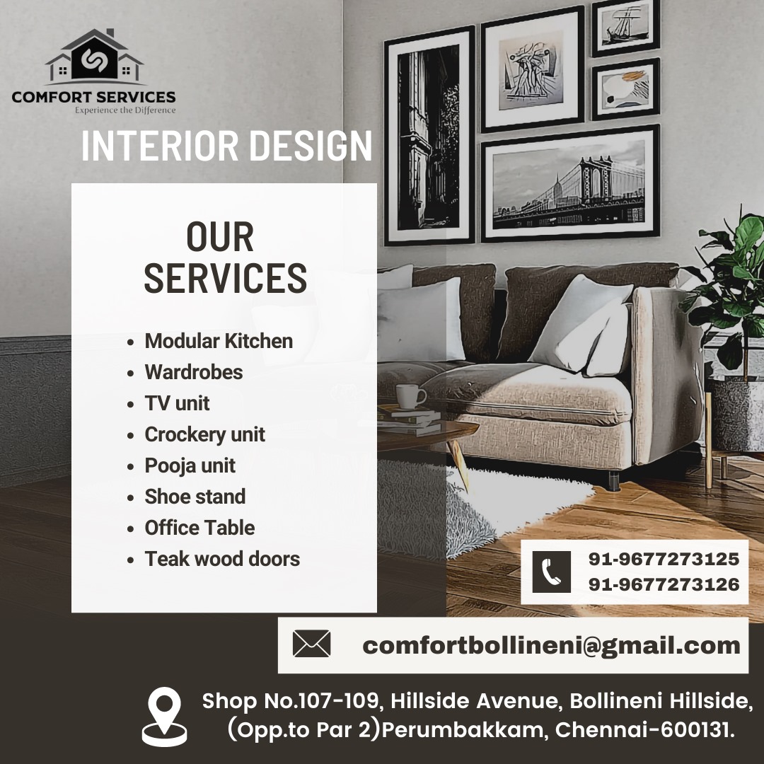Top-tier Interior Work in Perumbakkam: Transform Your Space with Comfort Services