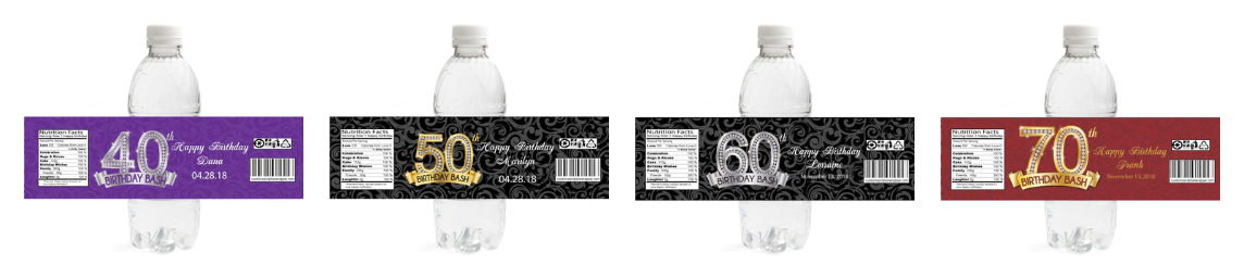 Make Birthdays Refreshing with Water Bottle Labels and Custom Hershey Bar Wrappers