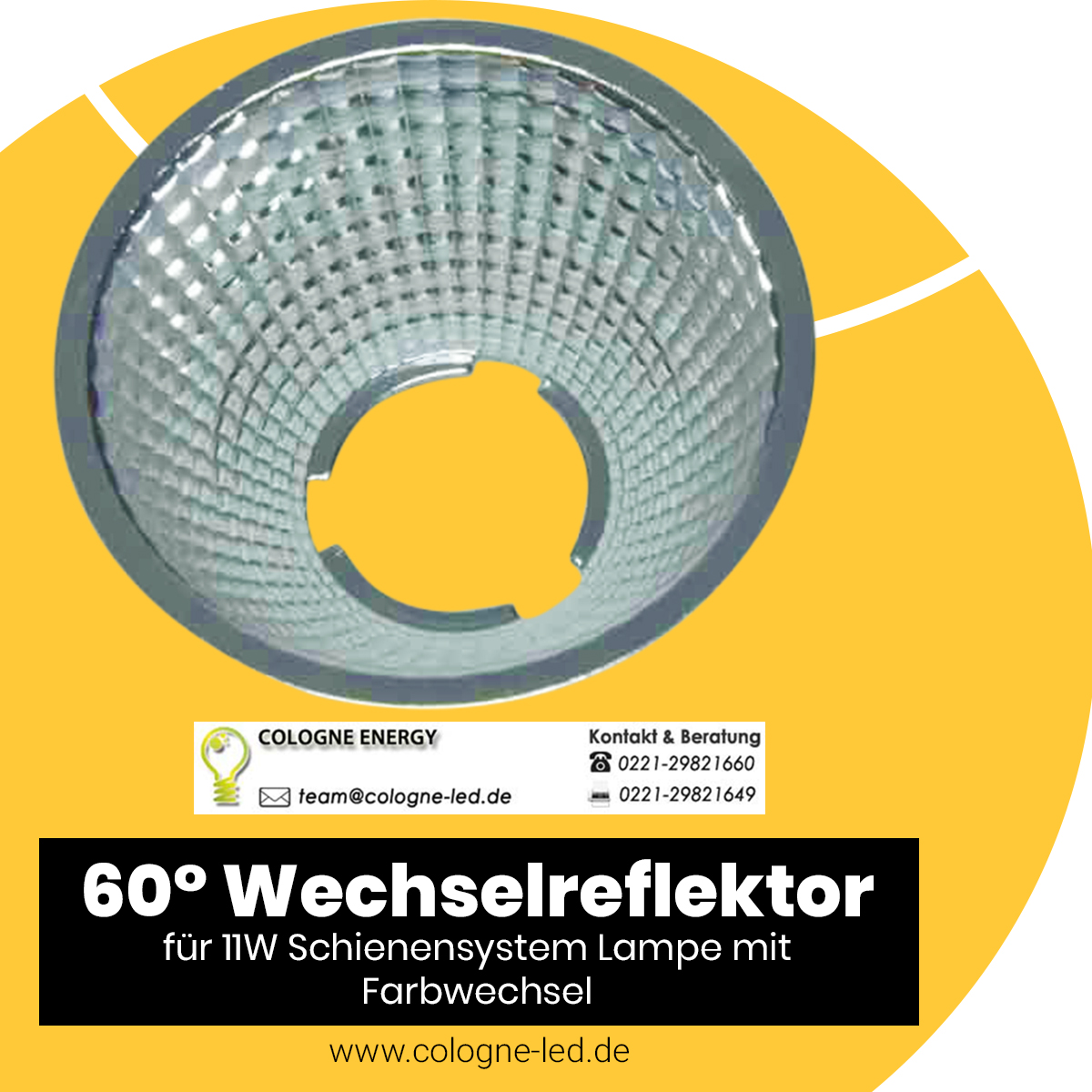 60° interchangeable reflector for 11W system lamp seemed to be changing color