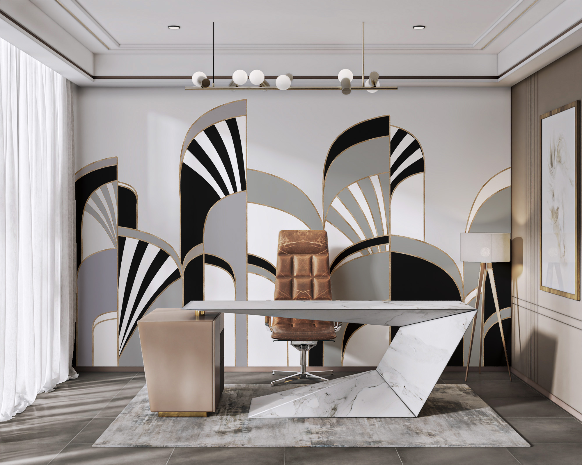 Home Office Glow-Up: Productive & Budget-Conscious Mural Wallpaper