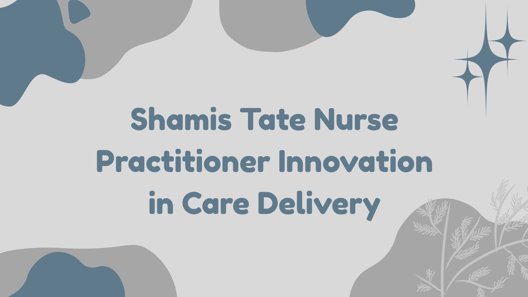 Shamis Tate Nurse Practitioner Innovation in Care Delivery