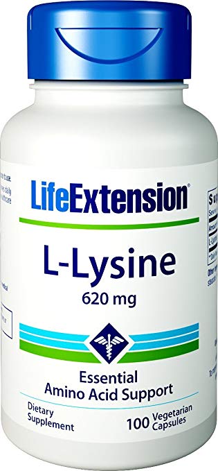 Life Extension L-Lysine 620 mg, 100 Vegetarian Caps - Machoah®