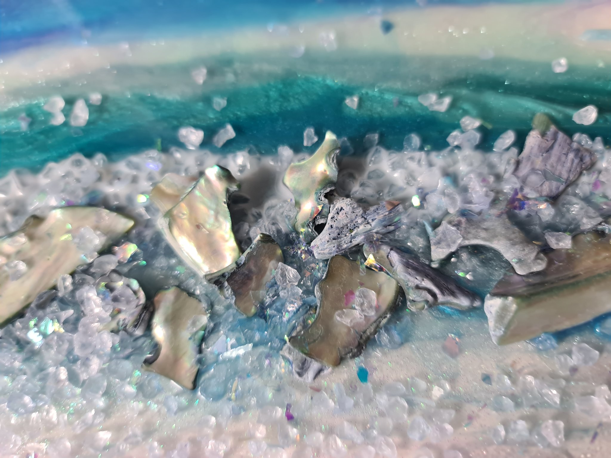 Atlantis 2 part diptych resin geode