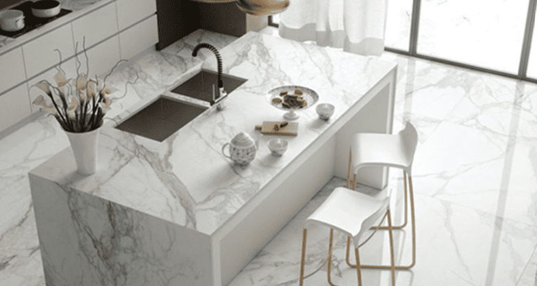 Use sophisticated white marble finishes to create stunning interiors.