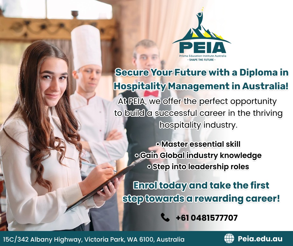 Enrol Advanced Diploma in Hospitality Management at PEIA