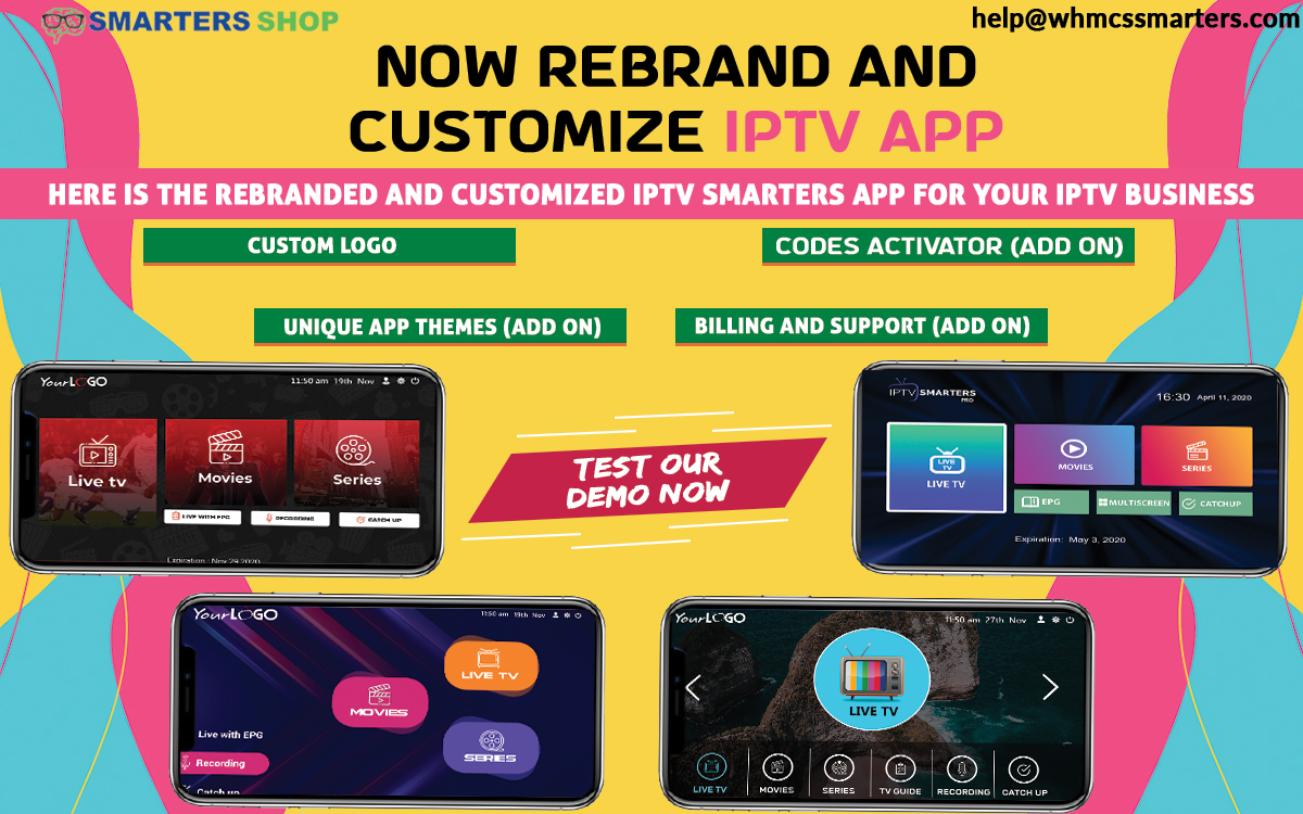 CUSTOM IPTV APPS FOR RESELLERS  - IPTV SMARTERS REBRANDING