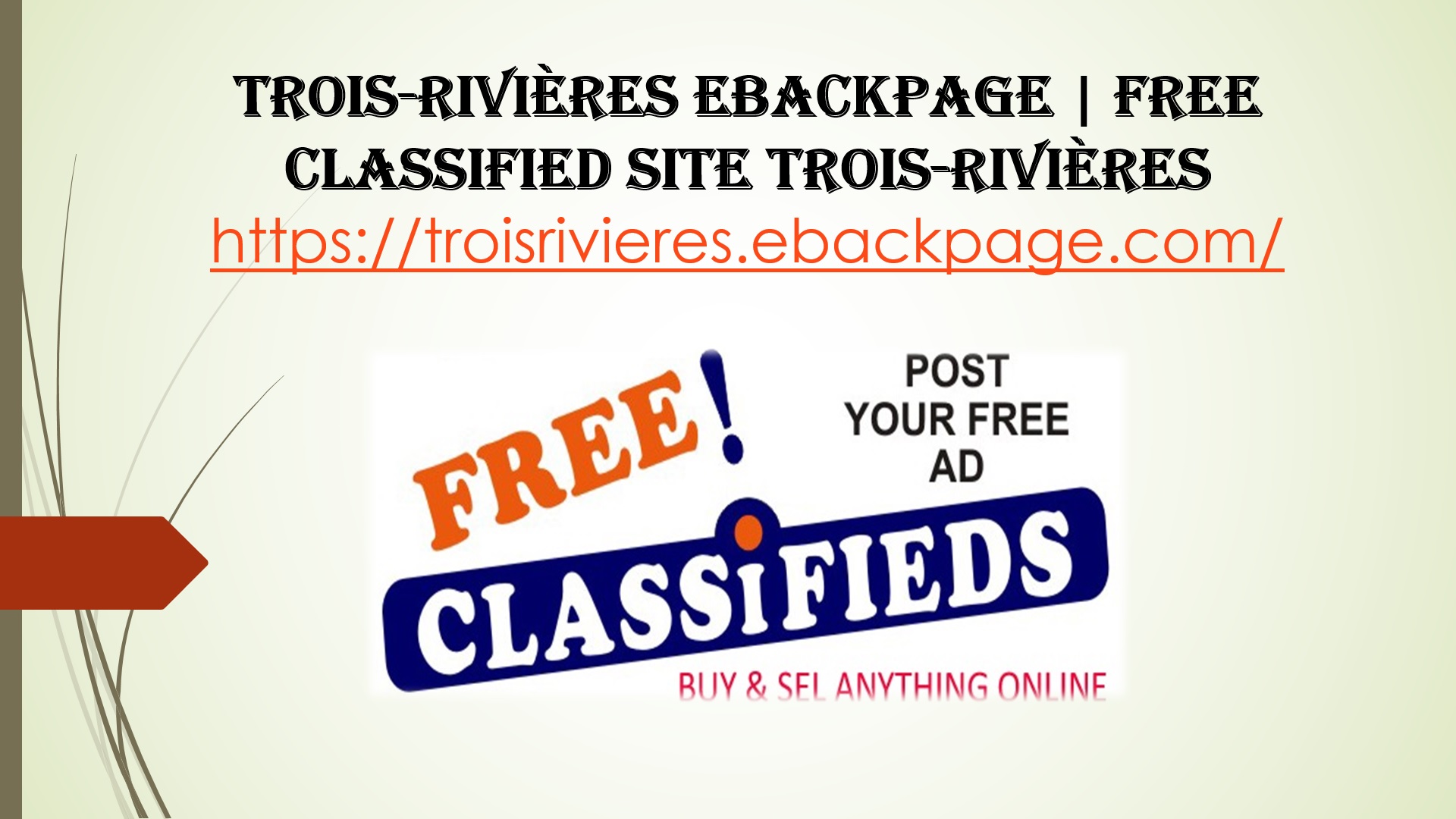 Trois-Rivieres Ebackpage | Free Classified Site Trois-Rivieres