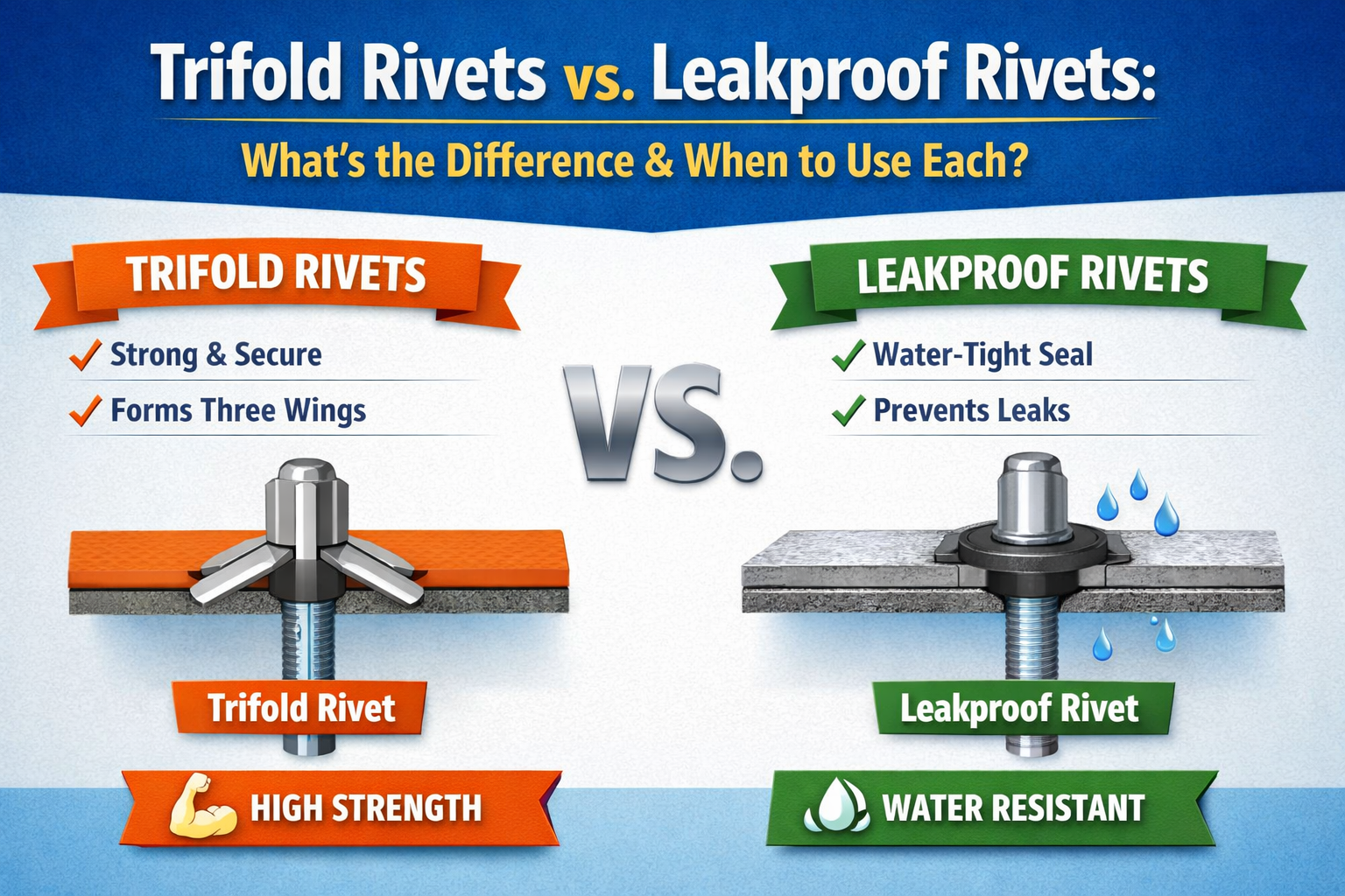Trifold Rivets vs. Leakproof Rivets: What's the Difference & When to Use Each?