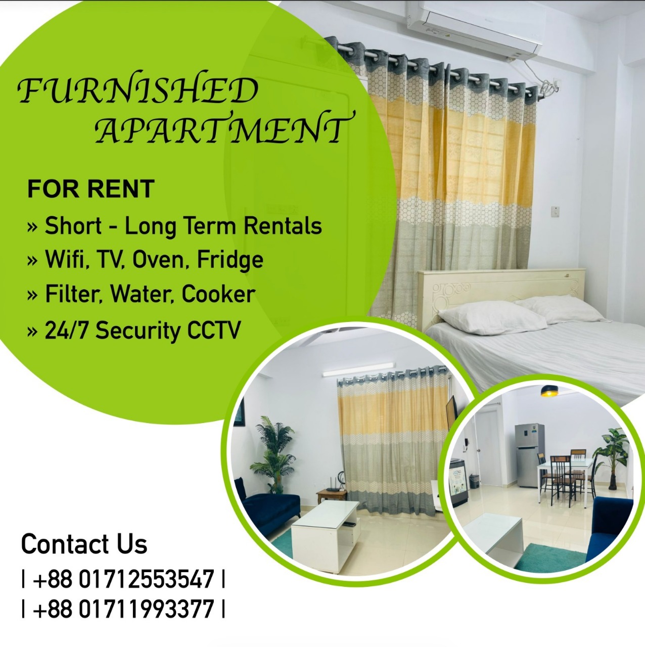 Furnished 2-Bedroom Apartment for Short-Term Rent in Bashundhara R/A