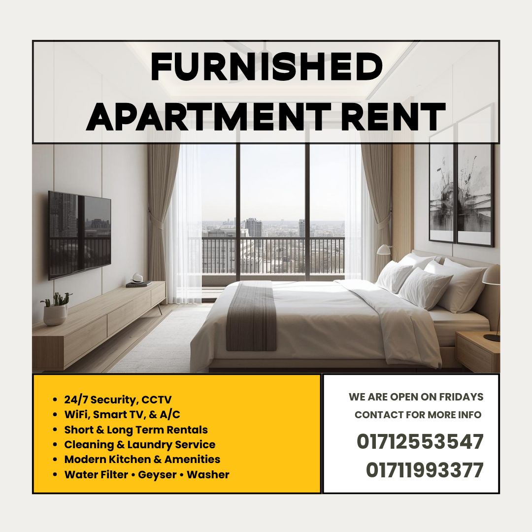 Furnished 2-Bedroom Apartment for Short-Term Rent in Bashundhara R/A