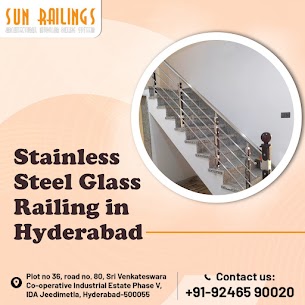 steel glass railing in Hyderabad-SUN RAILING HYDERABAD