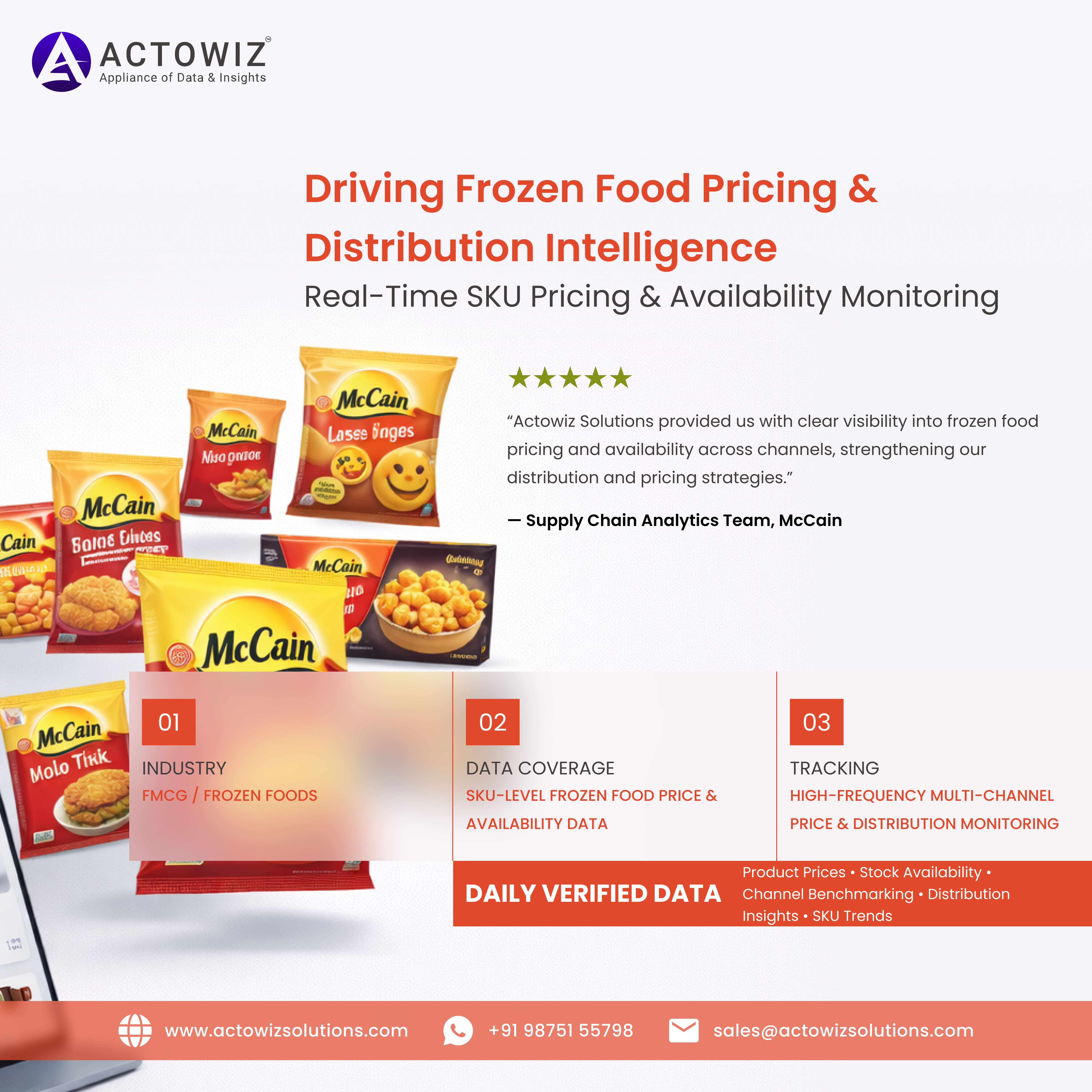 McCain Frozen Food Pricing Case Study | Actowiz Solutions
