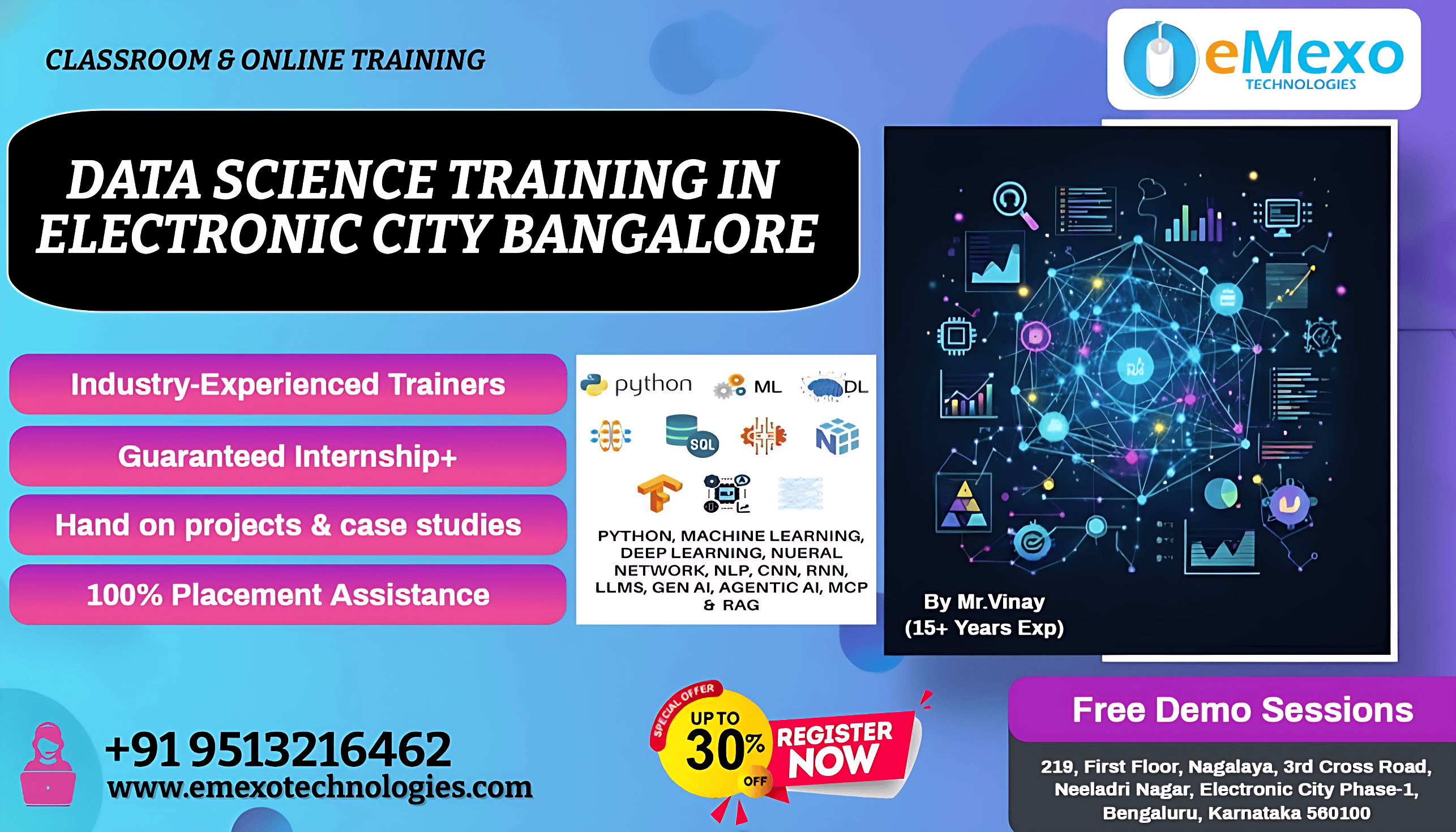 Data Science Training in Electronic City Bangalore – Begin Your Data Science Career with eMexo Technologies