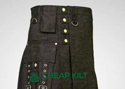 Gothic Style Denim Kilt