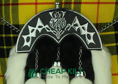 White And Black Rabbit Fur Sporran