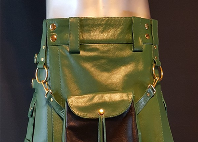 Fashion Leather Utility Kilt