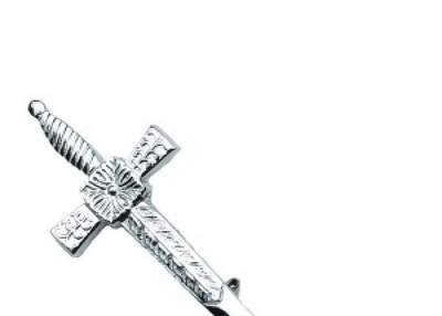 Sword Masonic Head Kilt Pin Celtic Design Chrome Finish